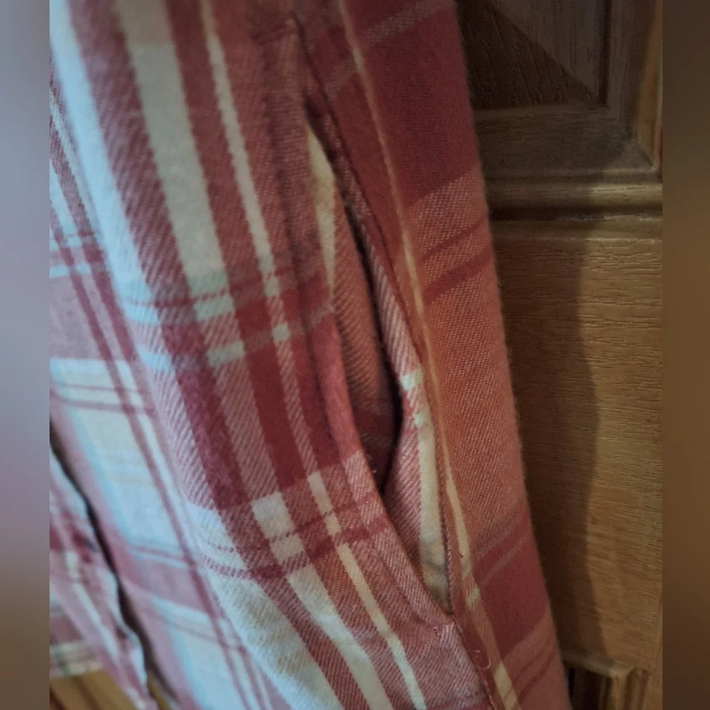 Off Red Plaid Button-Up Dress By True Craft XL - Picture 3 of 4